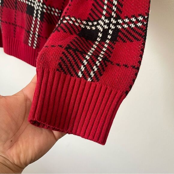 Urban Outfitters Red Plaid Crewneck sweater Unisex size Small preowned - Picture 4 of 7